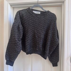 Jhane Barnes Charcoal Vintage Crew Neck Sweater